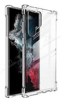 Dafoni Hummer Samsung Galaxy S22 Ultra 5G Sper Koruma Silikon Kenarl effaf Klf