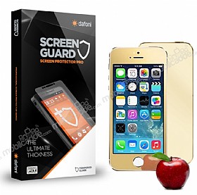 Dafoni iPhone SE / 5 / 5S n + Arka Tempered Glass Ayna Gold Cam Ekran Koruyucu