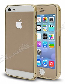 Eiroo iPhone SE / 5 / 5S Gold n+Arka Cam EKF ve Bumper ereve Klf