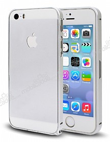 Eiroo iPhone SE / 5 / 5S Silver n+Arka Cam EKF ve Bumper ereve Klf