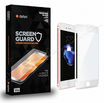 Dafoni iPhone 6 / 6S Full Tempered Glass Premium Beyaz Mat Cam Ekran Koruyucu