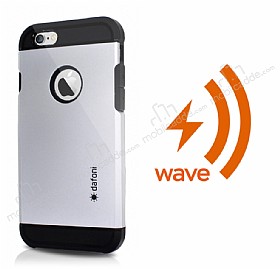Dafoni iPhone 6 / 6S Wave Slim Power Kablosuz Sarj Eden Silver Klf
