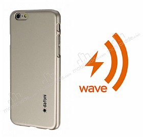 Dafoni iPhone 6 Plus / 6S Plus Wave Metallic Thin Kablosuz arj Eden Gold Klf