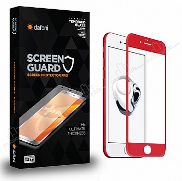 Dafoni iPhone SE 2022 Full Tempered Glass Premium Krmz Cam Ekran Koruyucu