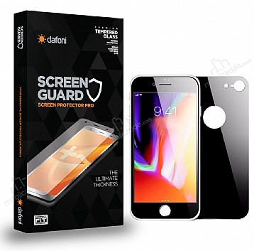 Dafoni iPhone 7 / 8 n + Arka Full Tempered Glass Premium Siyah Cam Ekran Koruyucu