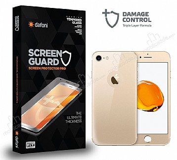 Dafoni iPhone 7 Full Darbe Emici Gold n+Arka Ekran Koruyucu Film