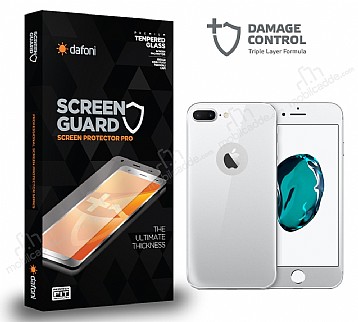 Dafoni iPhone 7 Plus Full Darbe Emici Silver n+Arka Ekran Koruyucu Film