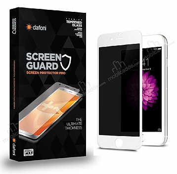 Dafoni iPhone SE 2020 Full Privacy Tempered Glass Premium Beyaz Cam Ekran Koruyucu