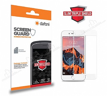 Dafoni iPhone SE 2020 Full Beyaz Slim Triple Shield Ekran Koruyucu