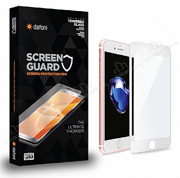 Dafoni iPhone SE 2020 Full Tempered Glass Premium Beyaz Mat Cam Ekran Koruyucu