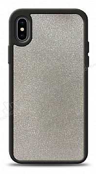 Dafoni iPhone X / XS Silikon Kenarl Simli Silver Klf