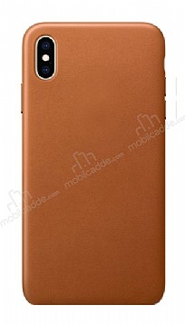 Dafoni Leather iPhone XS Max Kahverengi Deri Klf