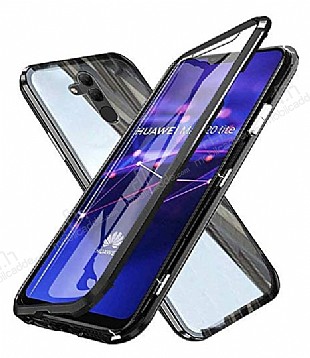 Dafoni Magnet Glass Huawei Mate 20 Lite 360 Derece Koruma Cam Siyah Klf