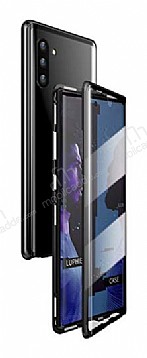 Dafoni Magnet Glass Samsung Galaxy Note 10 360 Derece Koruma Cam Siyah Klf