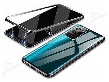Dafoni Magnet Glass Samsung Galaxy Note 20 Ultra 360 Derece Koruma Cam Siyah Klf