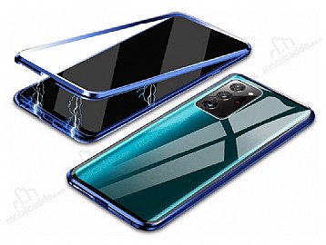 Dafoni Magnet Glass Samsung Galaxy Note 20 Ultra 360 Derece Koruma Cam Lacivert Klf