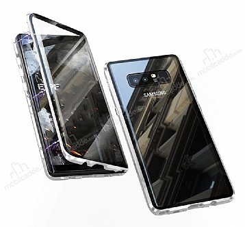 Dafoni Magnet Glass Samsung Galaxy Note 8 360 Derece Koruma Cam Silver Klf