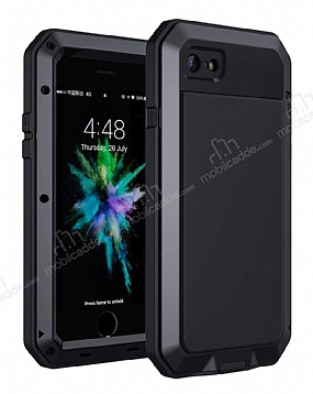 Dafoni Metal Armor iPhone 6 Plus / 6S Plus 360 Derece Koruma Siyah Klf