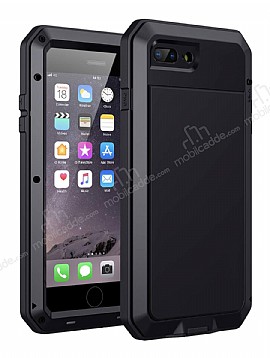 Dafoni Metal Armor iPhone 7 Plus / 8 Plus 360 Derece Koruma Siyah Klf