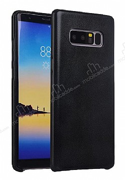 Dafoni Mobest Samsung Galaxy Note 8 Deri Siyah Rubber Klf