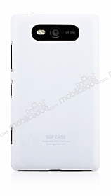 Eiroo Nokia Lumia 820 Beyaz Sert Parlak Rubber Klf