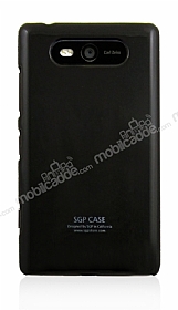 Eiroo Nokia Lumia 820 Siyah Sert Rubber Klf