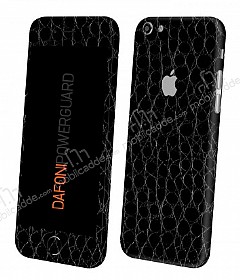 Dafoni PowerGuard iPhone 6 / 6S n + Arka + Yan Siyah Timsah Derisi Kaplama Sticker