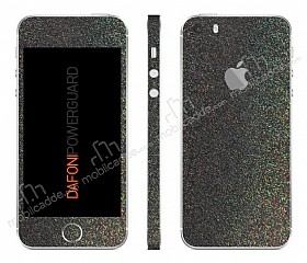 Dafoni PowerGuard iPhone SE / 5 / 5S n + Arka + Yan Simli Siyah Kaplama Sticker