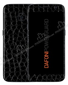 Dafoni PowerGuard Samsung Galaxy S7 Edge n + Arka + Yan Siyah Timsah Derisi Kaplama Sticker