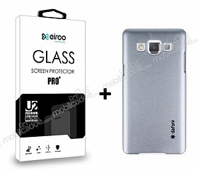 Dafoni Samsung Galaxy A5 Silver Klf ve Eiroo Cam Ekran Koruyucu Seti