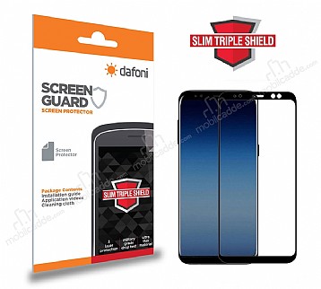Dafoni Samsung Galaxy A6 2018 Full Slim Triple Shield Siyah Ekran Koruyucu
