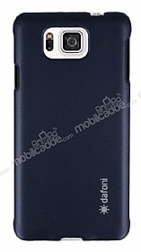 Dafoni Samsung Galaxy Alpha Metallic Thin Dark Silver Rubber Klf