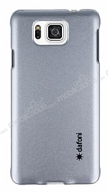 Dafoni Samsung Galaxy Alpha Metallic Thin Silver Rubber Klf