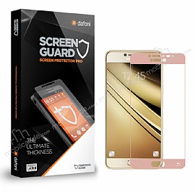 Dafoni Samsung Galaxy C7 SM-C7000 Tempered Glass Premium Rose Gold Full Cam Ekran Koruyucu
