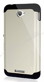 Dafoni Sony Xperia E4 Slim Power Ultra Koruma Gold Klf