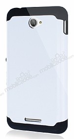 Dafoni Sony Xperia E4 Slim Power Ultra Koruma Beyaz Klf