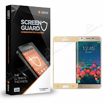 Dafoni Samsung Galaxy J7 / Galaxy J7 Core Tempered Glass Premium Full Gold Cam Ekran Koruyucu