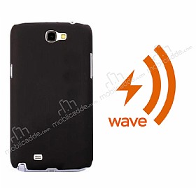 Dafoni Samsung Galaxy Note 2 Wave Rubber Kablosuz Sarj Eden Siyah Klf