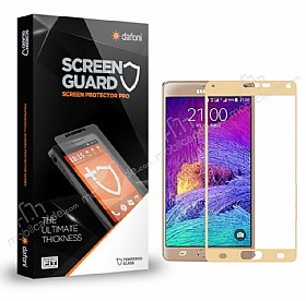 Dafoni Samsung Galaxy Note 4 Tempered Glass Premium Gold Full Cam Ekran Koruyucu