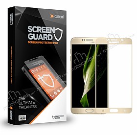 Dafoni Samsung Galaxy Note 5 Tempered Glass Premium Gold Full Cam Ekran Koruyucu