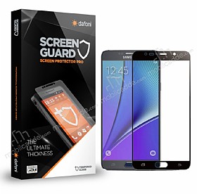 Dafoni Samsung Galaxy Note 5 Tempered Glass Premium Siyah Full Cam Ekran Koruyucu