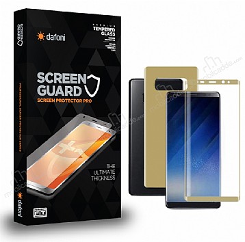 Dafoni Samsung Galaxy Note 8 Curve Darbe Emici Gold n+Arka Ekran Koruyucu Film