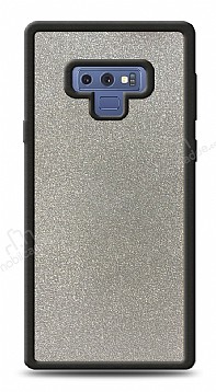 Dafoni Samsung Galaxy Note 9 Silikon Kenarl Simli Silver Klf
