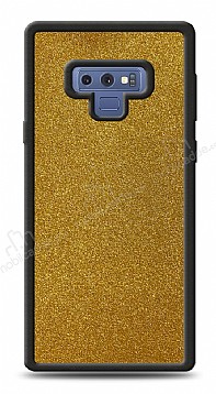 Dafoni Samsung Galaxy Note 9 Silikon Kenarl Simli Gold Klf