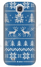 Dafoni Samsung i9500 Galaxy S4 Sweater Deer Mavi Rubber Klf