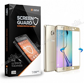 Dafoni Samsung Galaxy S6 Edge n + Arka Curve Tempered Glass Premium Gold Cam Ekran Koruyucu