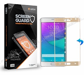 Dafoni Samsung Galaxy Note Edge Full Tempered Glass Premium Gold Cam Ekran Koruyucu