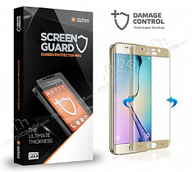 Dafoni Samsung Galaxy S6 Edge Plus Curve Darbe Emici Gold Ekran Koruyucu Film