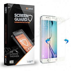 Dafoni Samsung Galaxy S6 Edge Plus Curve Tempered Glass Premium Beyaz Cam Ekran Koruyucu