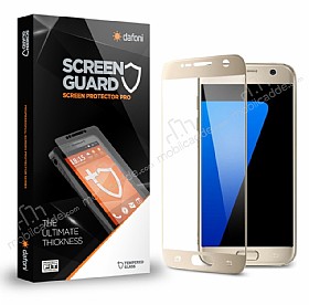 Dafoni Samsung Galaxy S7 Tempered Glass Premium Gold Curve Cam Ekran Koruyucu